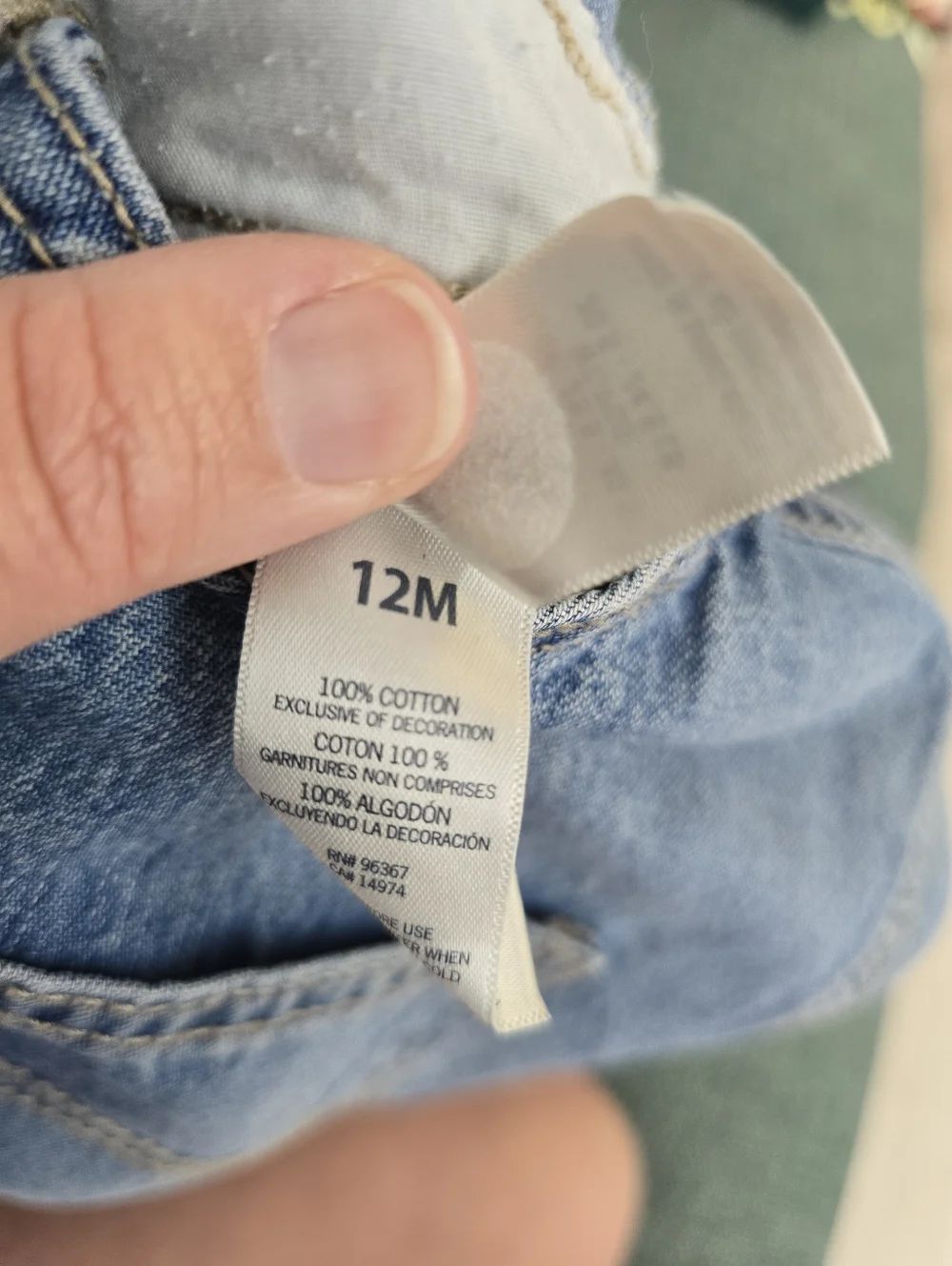 OshKosh B'gosh Light Blue Denim Overallsze 12 Months